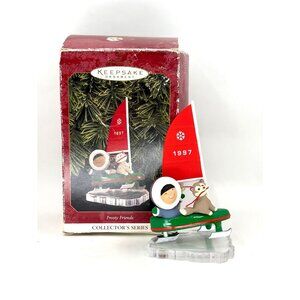 Vtg Hallmark Frosty Friends Ornament Eskimo Husky Dog Christmas 1997 w Box